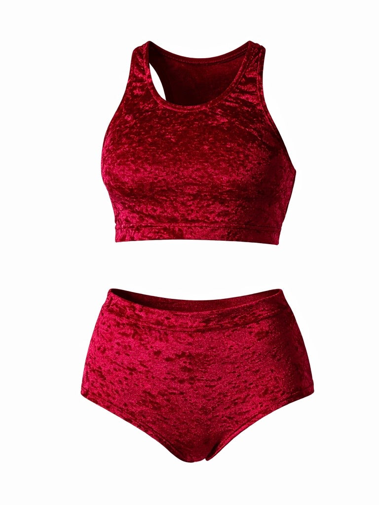 Velvet Top Dark red