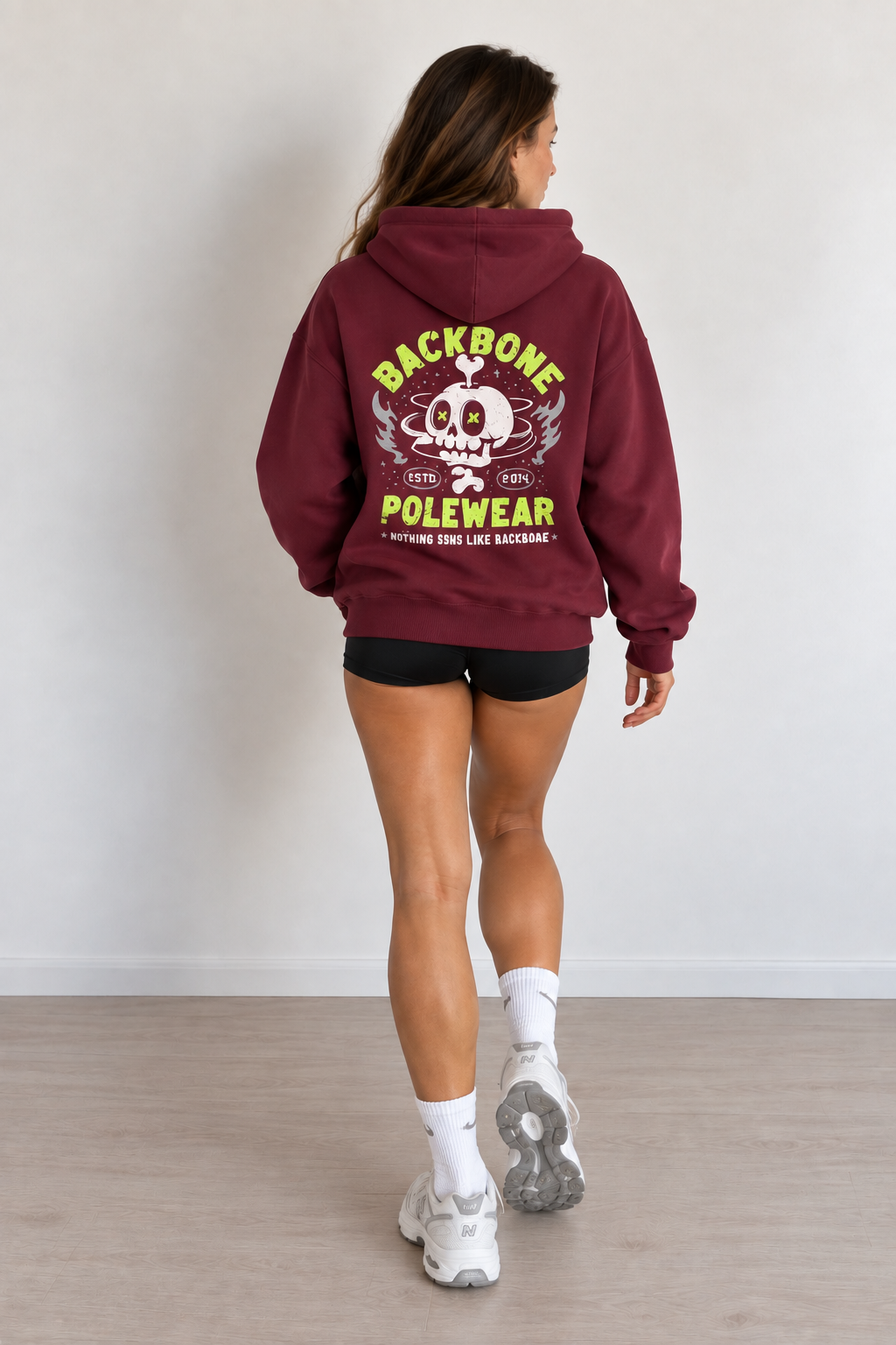 Nothing spins like Backbone burgundy hoodie