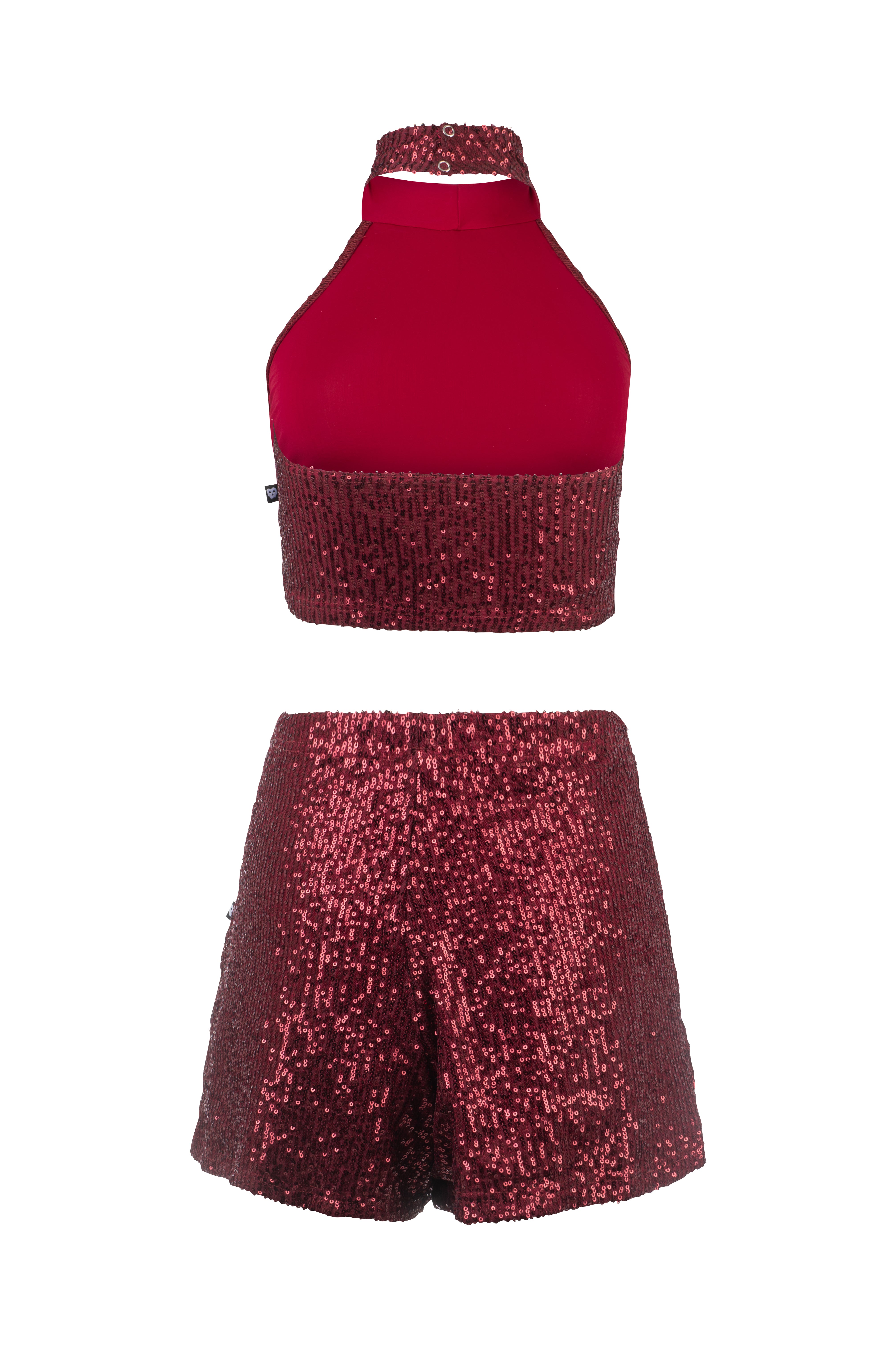 Belle dark red sequin top