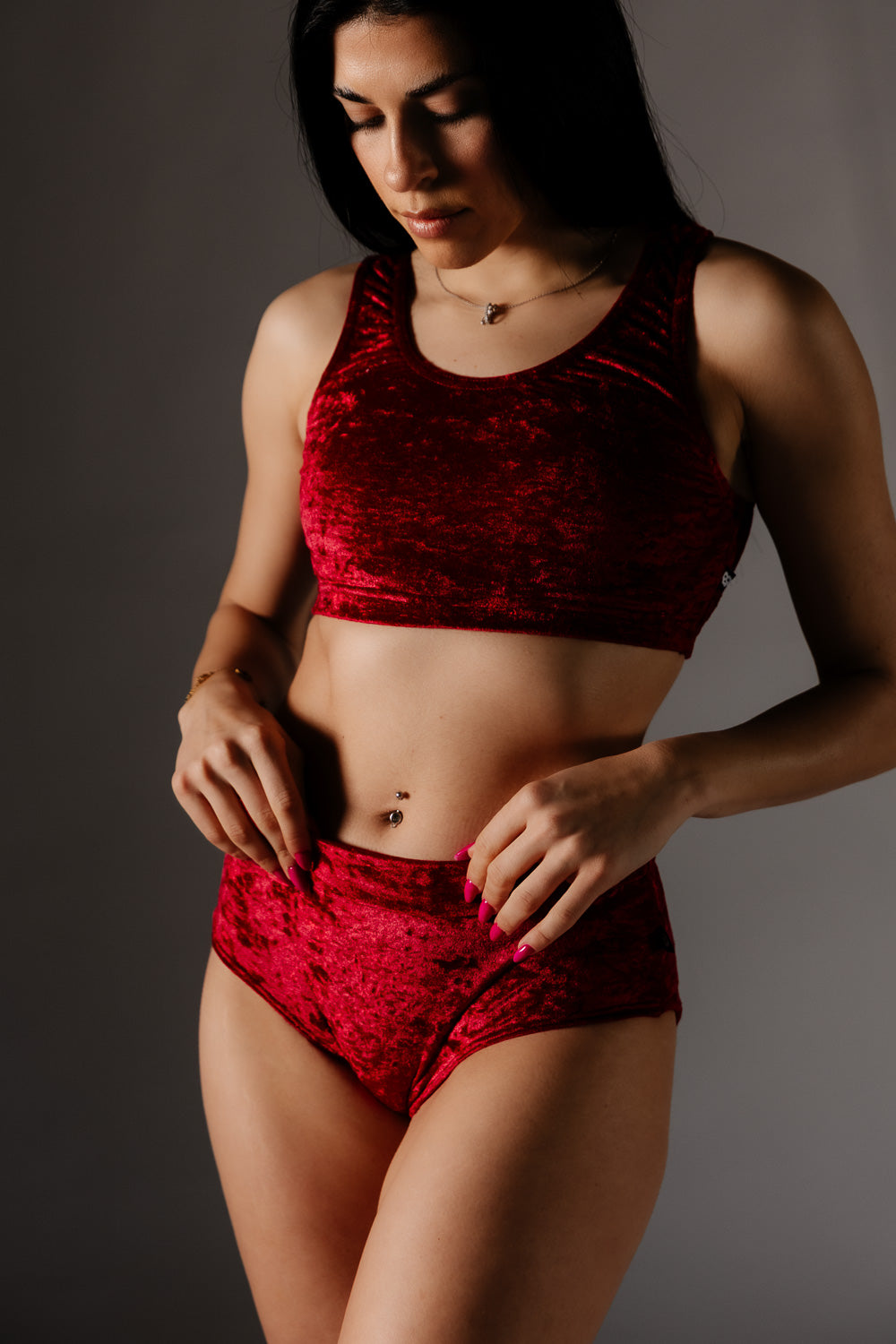 Velvet Top Dark red