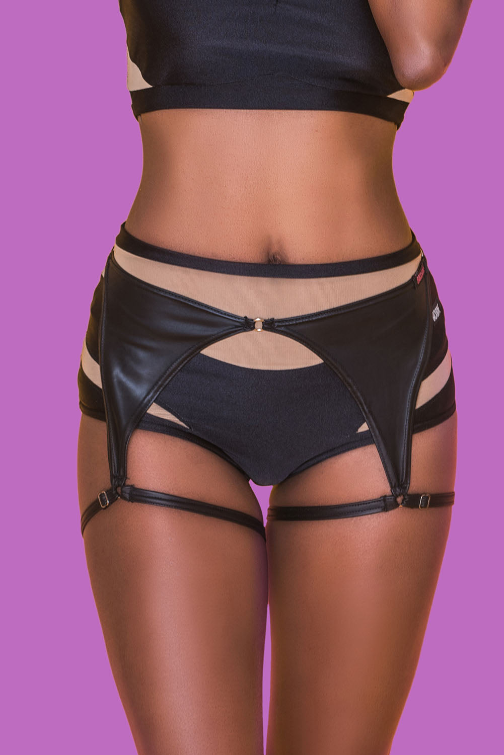 Faux leather garters